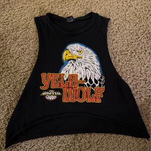 Black Graphic Crop Top